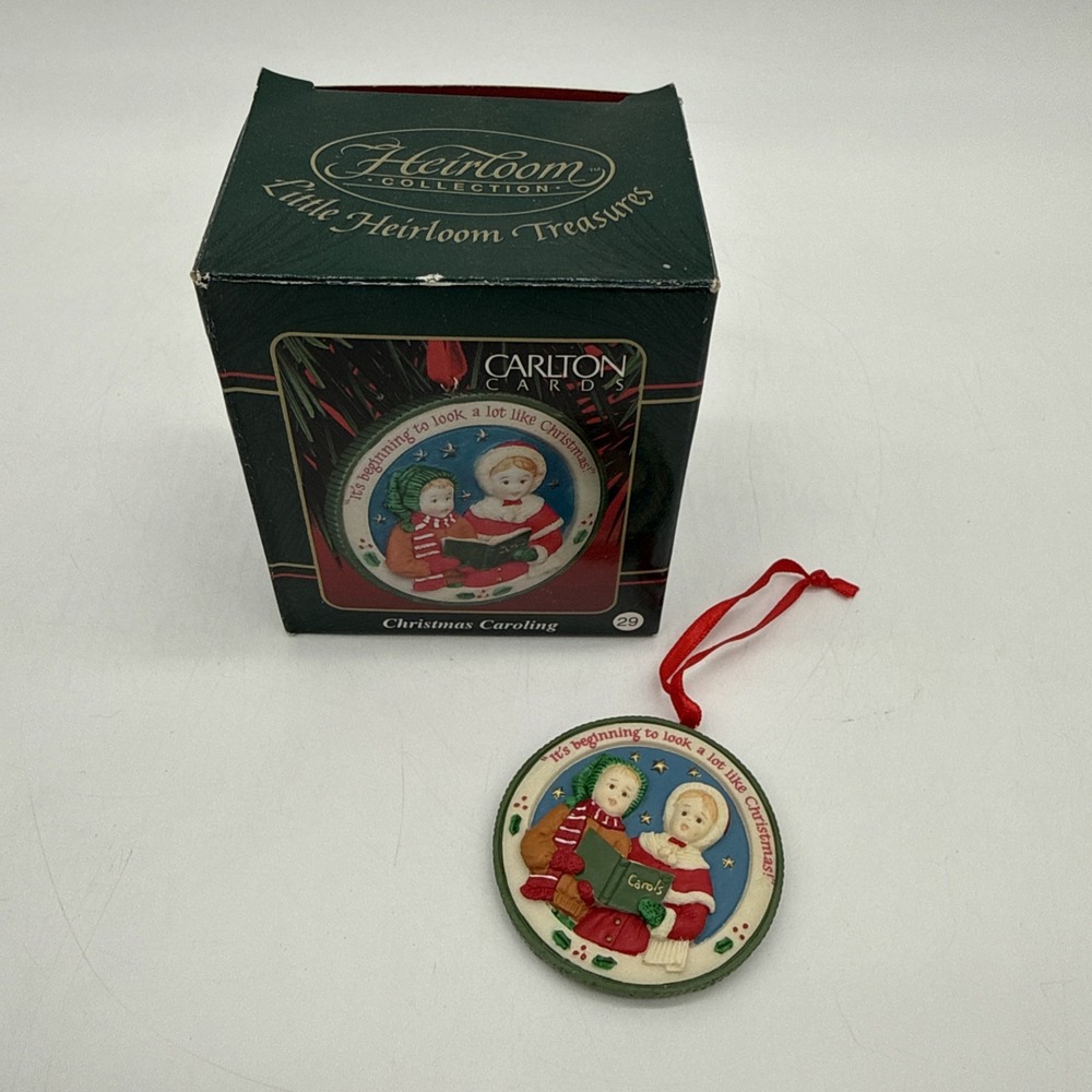 Carlton Cards Little Heirloom Treasures Ornament "Christmas Caroling" Hanging